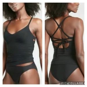 Athleta A-C Triangle Tankini Swim Top sz XS BLACK